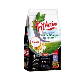 FitActive PURE SMALL Hypoallergenic Wild boar -Rosehip - száraztáp (vaddisznó,csipkebogyó) felnőtt kutyák részére (3kg)