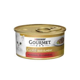 Gourmet Gold Duó (marha,csirke falatok szószban) nedvestáp - macskák részére (85g)