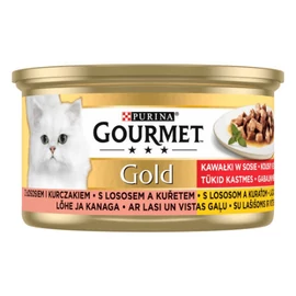 Gourmet Gold Falatok szószban - Nedves eledel (lazac,csirke) macskák részére (85g)