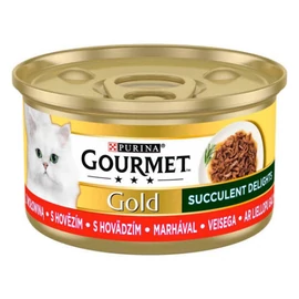 GOURMET GOLD Succulent Delights - Nedves eledel (marha) macskák részére (85g)