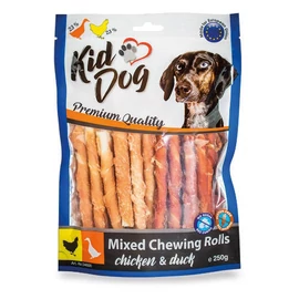 KidDog Mixed Chewing Rolls - jutalomfalat (csirke, kacsa, bivalybőr) kutyák részére (250g)