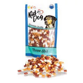 KidDog Three Mix - jutalomfalat (csirke,kacs,tőkehal) kutyák részére (80g)