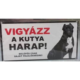 Kutyatábla - fém (cane corso ülő) 9x13cm