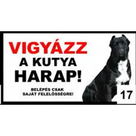 Kutyatábla - fém (ülő cane corso) 20x40cm