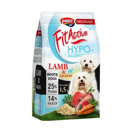 Panzi FitActive WhiteDogs Hypoallergenic Adult (bárány) száraztáp - Világos színű, felnőtt kutyák részére (1,5kg)