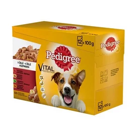 Pedigree Vital Adult - Nedves eledel (csirke-,marha,-bárány,-pulyka aszpikban) kutyák részére (12x100g)