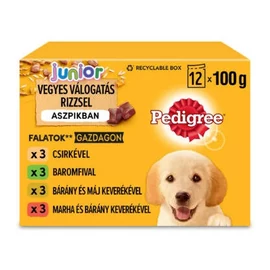 Pedigree Vital Junior - Nedves eledel (csirke-,marha,-bárány,-baromfi aszpikban) kölyökkutyák részére (12x100g)