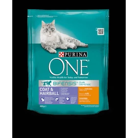 Purina ONE Coat&Hairball Bifensis (csirke,gabona) száraztáp lakásban tartott macskák részére (800g)