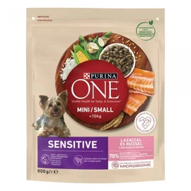 Purina ONE Mini/Small Sensitive - száraztáp (lazac,rizs) kistestű kutyáknak részére (800g)