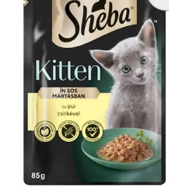 Sheba Kitten Chicken - Alutasakos - (csirke,szósz) kölyökmacskák részére (85g)