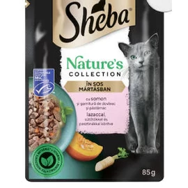 Sheba Nature's Collection Adult - alutasakos mártásban (lazac, sütőtök) felnőtt macskák részére (85g)