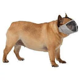 Trixe Muzzle for short-nosed breeds - szájkosár (szürke) rövid orrú kutyák részére (S) 23cm