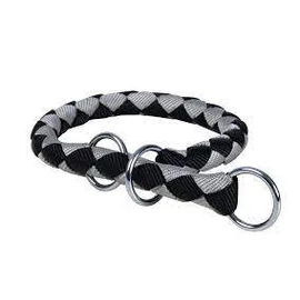 Trixie Cavo Stop-the-pull Collar - fonott nyakörv (fekete/grafitszürke) kutyák részére (S-M) 35-41/Ø12mm