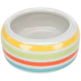 Trixie Ceramic Bowl - kerámia tál (fehér,csíkos) rágcsálók részére (50ml /Ø8cm)