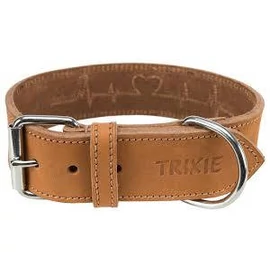 Trixie Leather Rustic - bőr nyakörv - barna (M) 38-47cm/40mm