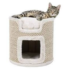 Trixie Ria Cat Tower - torony kaparófa (világosszürke/natúr) macskák részére (37cm)