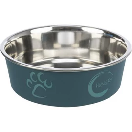 Trixie Stainless Steel Bowl - fémtál műanyag borítással (mintás, többféle színben) kutyák részére (0,3l/Ø12cm)