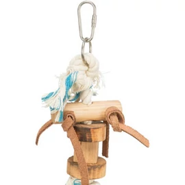 Trixie Wooden Toy on Rope - Fajáték kötéllel nagypapagájok részére (35cm)