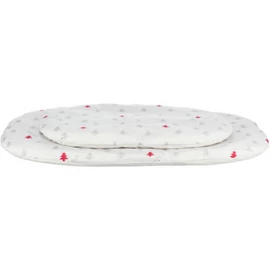 Trixie Xmas Nivia cushion - ovális fekhely (szürke, fenyőfa mintával) kutyák részére (98x62cm)