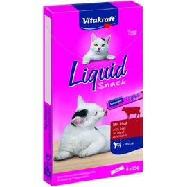 Vitakraft Cat Liquid Snack - jutalomfalat szósz (marha,inulin) macskák részére (6x15g)