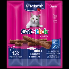 Vitakraft Cat Stick Mini - jutalomfalat (tőkehal,fekete tőkehal) macskák részére (3x6g)