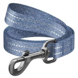 WAUDOG Re-cotton, Reflective Dog Leash (M) - póráz, újrahasznosított pamutból (kék, fényvisszaverő csíkkal) kutyák részére (20mm/150cm)