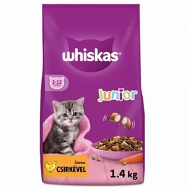 Whiskas Junior (2-12months) - Szárazeledel (csirke) kölyökmacskák részére (1,4kg)