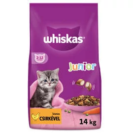 Whiskas Junior (2-12months)  - Szárazeledel (csirke) kölyökmacskák részére (14kg)