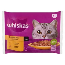 Whiskas Poultry feasts 1+ – Nedves eledel (csirke-, pulyka-, aszpikban ) macskák részére (4x85g)