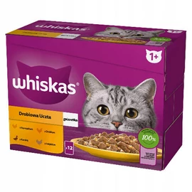 Whiskas Poultry feasts – Nedves eledel (csirke-, pulyka-, kacsa-, baromfi- aszpikban ) macskák részére (12x85g)