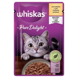 Whiskas Pure Delight Adult 1+ – Nedves eledel (csirke-,aszpikban) macskák részére (85g)