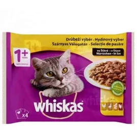 Whiskas Selection Menu +1 – Nedves eledel (pulyka, kacsa, csirke, baromfi szószban) macskák részére (4x100g)