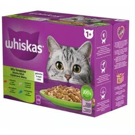 Whiskas Selection Menu – Nedves eledel (tonhal, lazac, csirke, marha aszpikban) macskák részére (12x85g)