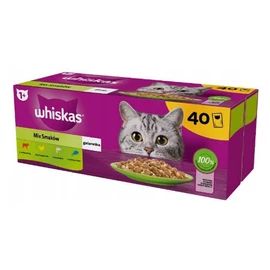 Whiskas Selection Menu – Nedves eledel (tonhal, lazac, csirke, marha aszpikban) macskák részére (40x85g)