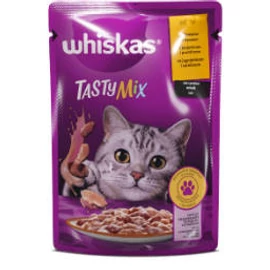 Whiskas TastyMix 1+ - Nedves eledel (bárány,pulyka-, szószban) macskák részére (85g)