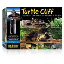 Exo-Terra Cliff Aquatic Terrarium Filter +Rock Large - Szűrő és pihenőhely teknősterráriumba (L)