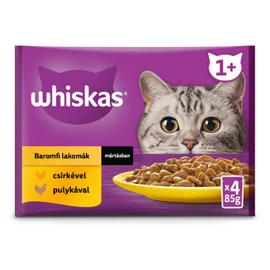 Whiskas Poultry feasts – Nedves eledel (csirke-, pulyka-, szószban ) macskák részére (4x85g)