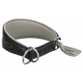 Trixie Active Comfort - bőr nyakörv (fekete) agarak részére (S-M) 33-42cm/60mm