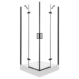 Flow Black szögletes nyílóajtós zuhanykabin 80 cm