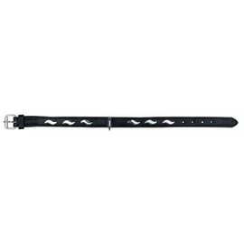 Trixie Leather collar - bőr nyakörv - fekete/fém (L) 48-56cm/30mm