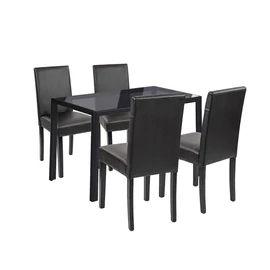 Karen 4+1 étkező garnitúra fekete-fekete