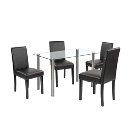 Karin 4+1 étkező garnitúra fehér-fekete