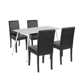 Megan 4+1 étkező garnitúra fehér-fekete