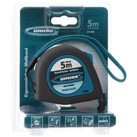 GROSS 5mx25mm professional mágneses mérőszalag gumis akasztóvég