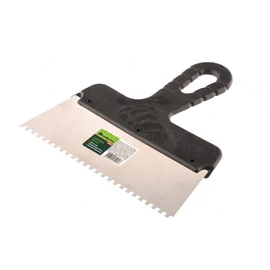 SIBRTEH 250mm 6x6mm fogazott spatulya rozsdamentes, műanyag nyéllel