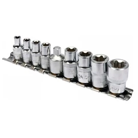 YATO 9 részes külső torx szett 1/4":E5-E8,3/8":E10-E16 dugókulcs készlet