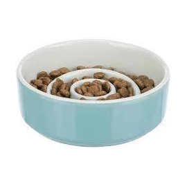 Trixie Slow feeding Ceramic Bowl - kerámia, evéslassító tál (szürke,kék) kutyák részére (0,9l /ø17cm)