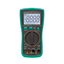 Pro’skit MT-1280 professzionális multiméter, AC/DC áram, feszültség, ellenállás, frekvencia, kapacitás, hőmérséklet, dióda, tranzisztor mérése