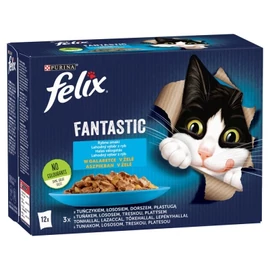 Felix Fantastic Halas Válogatás tonhallal, lazaccal, tőkehallal, lepényhallal 12 x 85 g