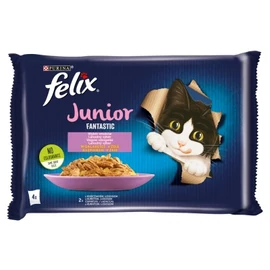 Felix Fantastic Junior Vegyes Válogatás csirkével, lazaccal 4 x 85 g